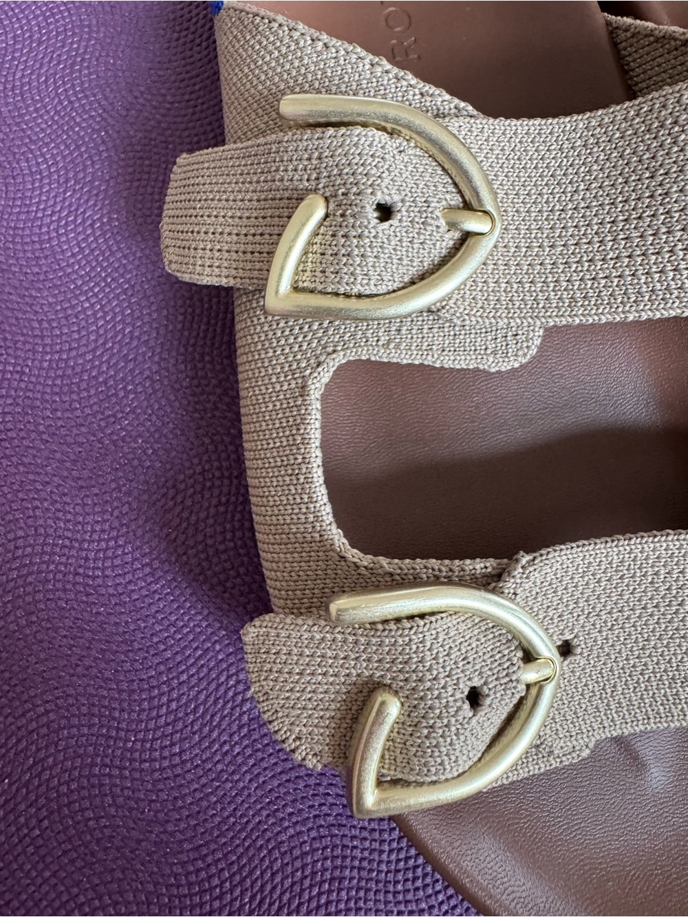 Rothy’s buckle slide sandal in the shade Dune - Picture 6 of 10